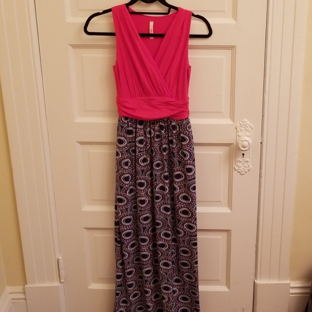 Red and blue maxi dress Gilli sz S